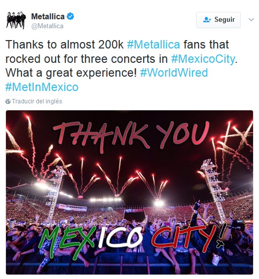 Metallica Thank You Mexico